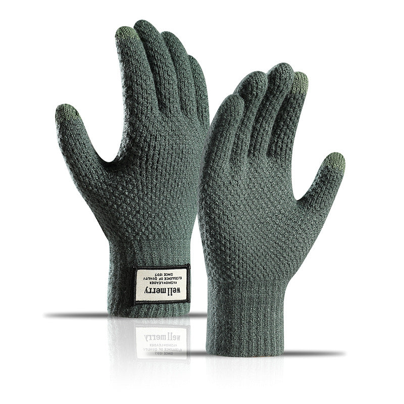 Padded Thick Warm Wool Touch Screen Gloves