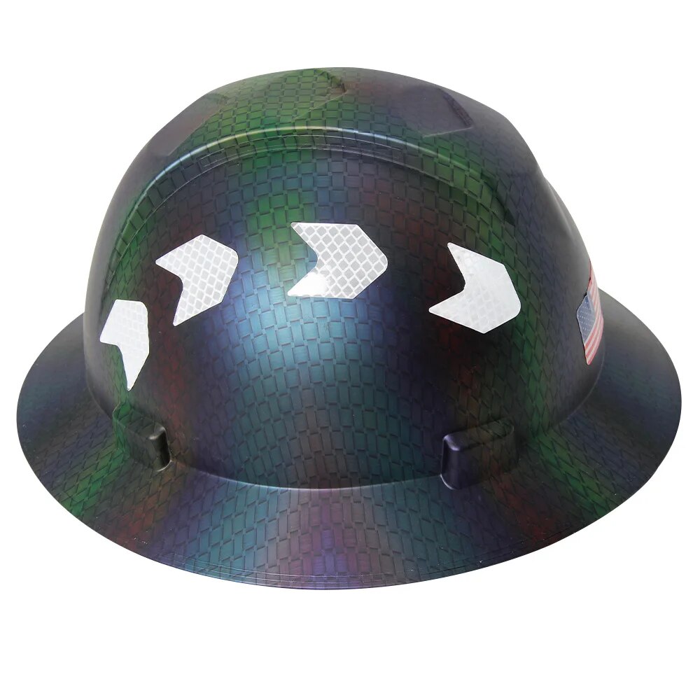 Full Brim Hard Hat For Construction Safety / HardHat Suspension ABS 4 Point Adjustable ANSI