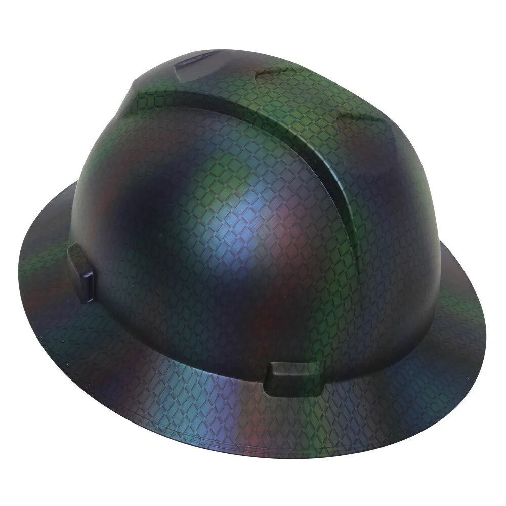 Full Brim Hard Hat For Construction Safety / HardHat Suspension ABS 4 Point Adjustable ANSI
