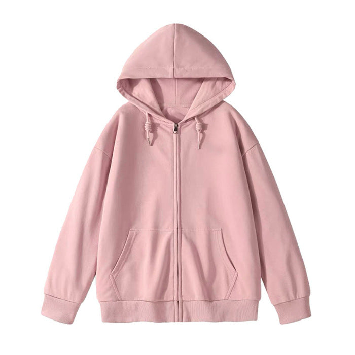 Cotton Long-sleeved Zipper Hoodie Sweatshirt/ Work Clothes