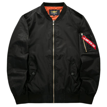 Pilot Bomber Jacket/ Solid Stand Collar