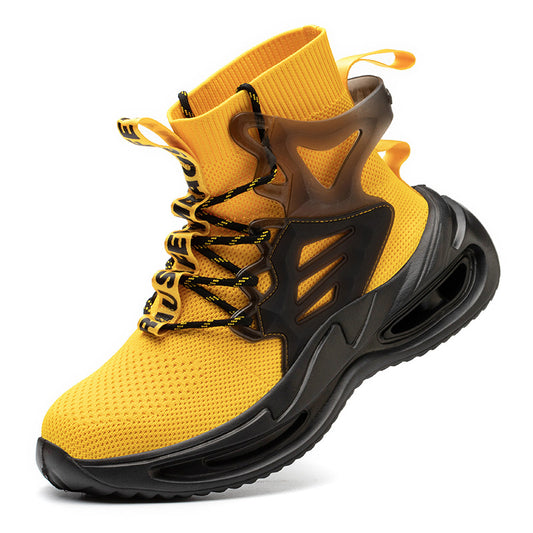 Men's Anti-smash And Anti-puncture Steel Toe High-top Safety Shoes