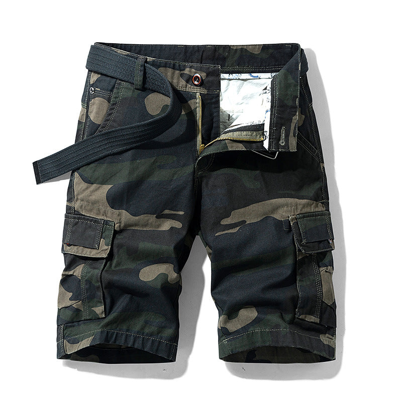 Camouflage Overalls Five-Point Pants Loose Breathable Casual Shorts Men