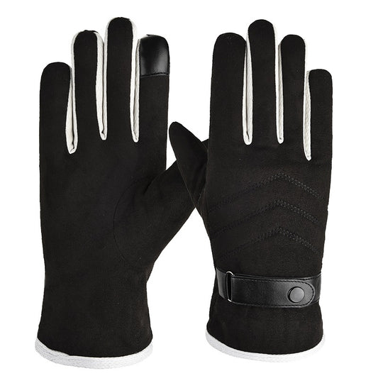 Suede Warm Gloves Plus Velvet Thickening