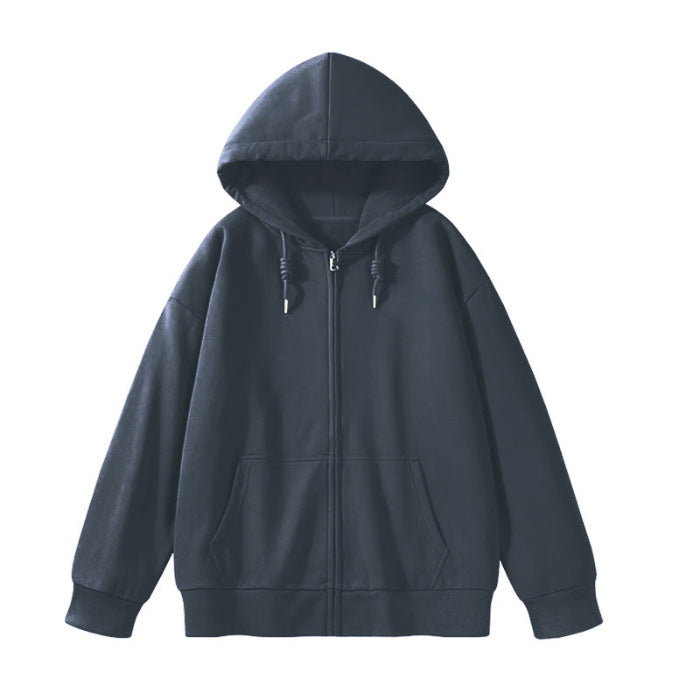 Cotton Long-sleeved Zipper Hoodie Sweatshirt/ Work Clothes