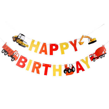 Excavator Forklift Pull Flag Road Roller Construction Vehicle Pull Flower Excavator Banner