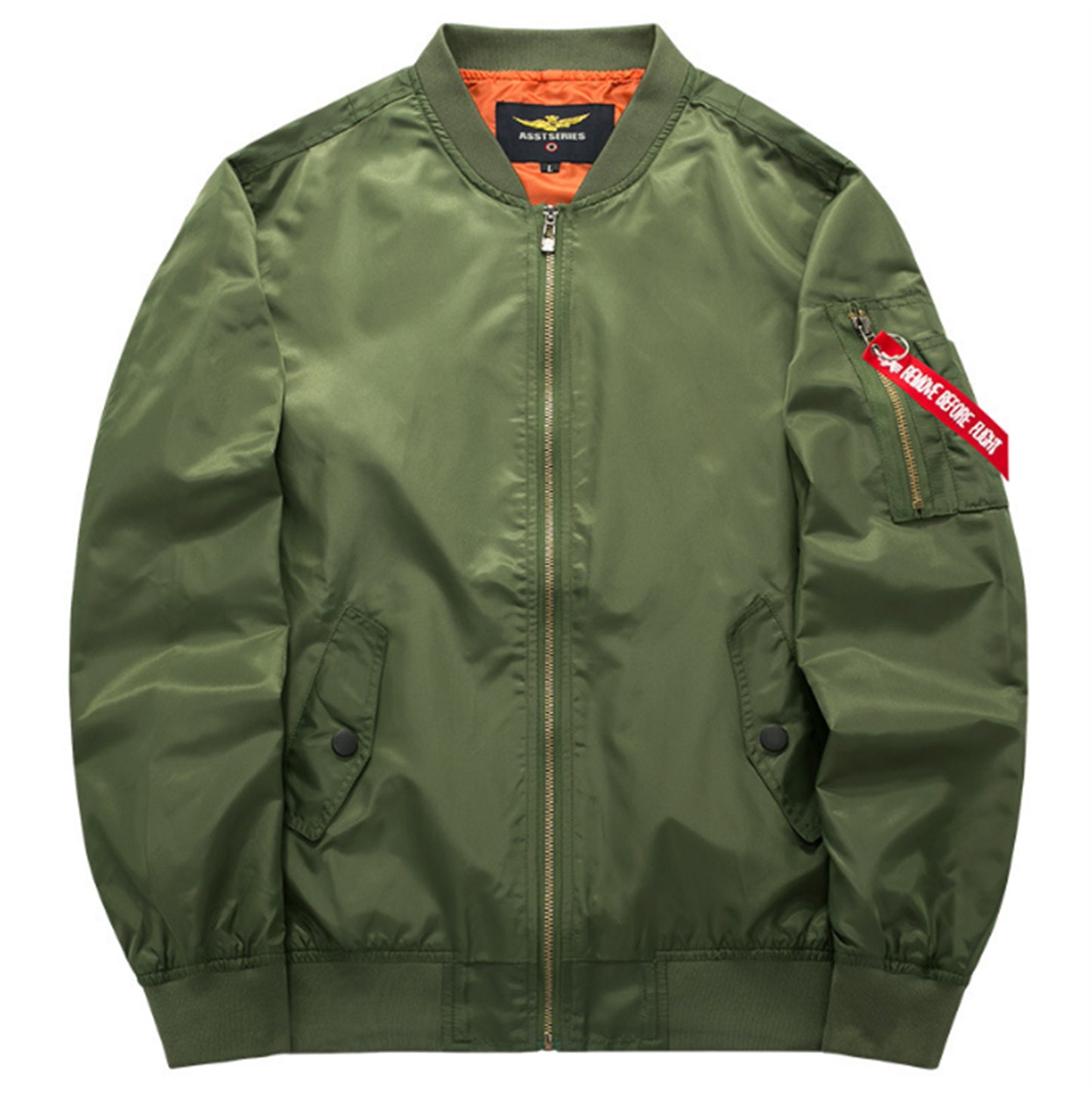 Pilot Bomber Jacket/ Solid Stand Collar