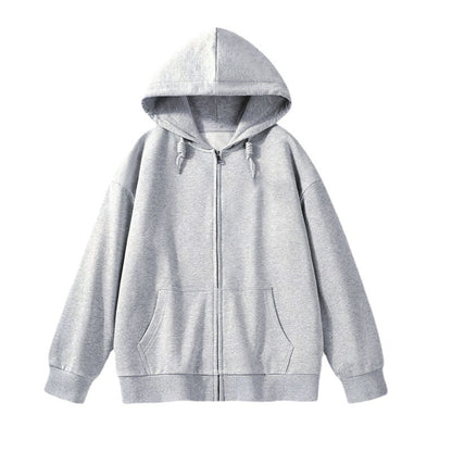 Cotton Long-sleeved Zipper Hoodie Sweatshirt/ Work Clothes