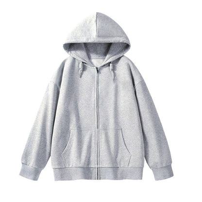 Cotton Long-sleeved Zipper Hoodie Sweatshirt/ Work Clothes