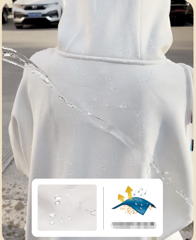 Water Proof Loose Off-the-shoulder Hoodie