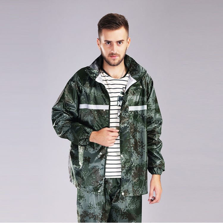 Outdoor Jungle Camouflage Raincoat Suit