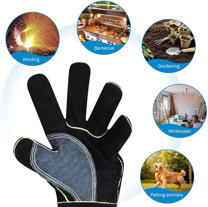 14 Inches Leather Welding Gloves,Heat Resistant