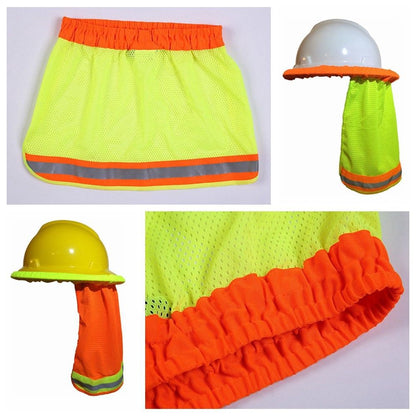 Summer Sun Shade And Neck Shield With Reflective Stripe / Useful Mesh Reflective Cap Cover for Construction Workers