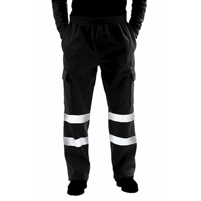 HighVisibility Sweat Pants / Reflective Tape Safety / Multi-Pockets Work Trouser