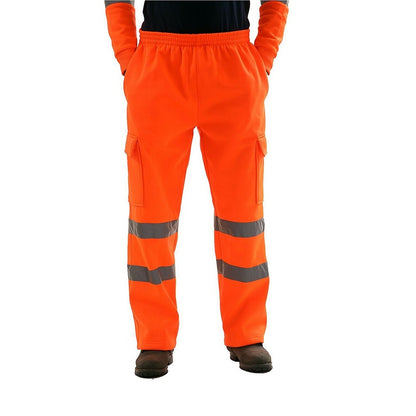 HighVisibility Sweat Pants / Reflective Tape Safety / Multi-Pockets Work Trouser