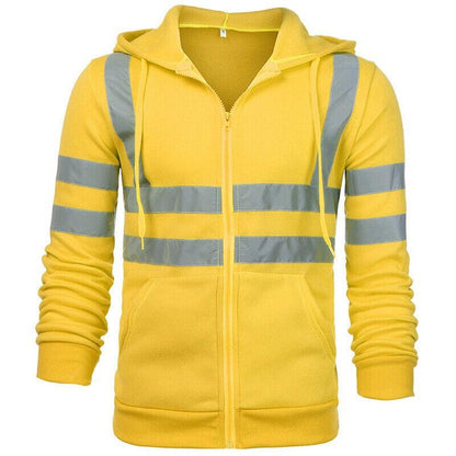 Men Stripe Hooded Work Wear