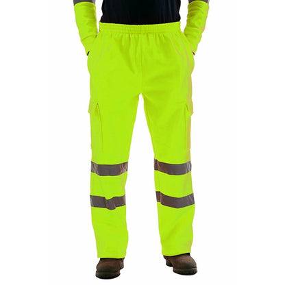 HighVisibility Sweat Pants / Reflective Tape Safety / Multi-Pockets Work Trouser