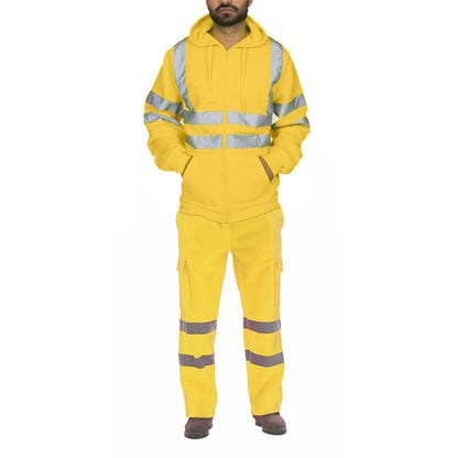 Long Sleeve Reflective Hoodie and Fleece / High Visibility Pants Suite