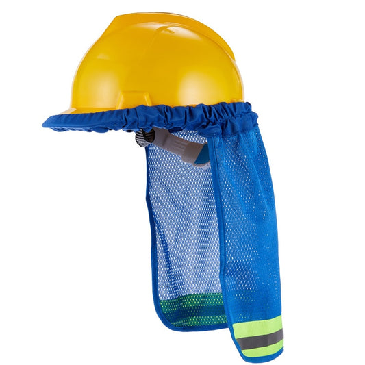 Summer Sun Shade And Neck Shield With Reflective Stripe / Useful Mesh Reflective Cap Cover for Construction Workers