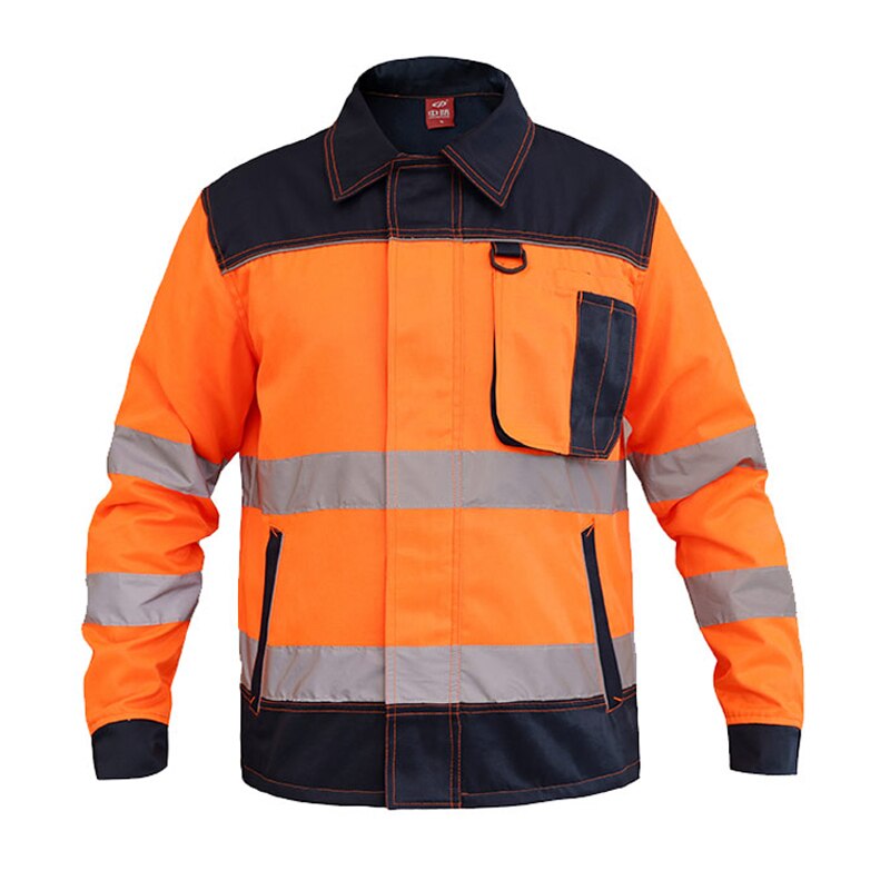 High Visibility Jacket and Pants Set / Safety Clothing / Multi Pockets Cargo Work Suit