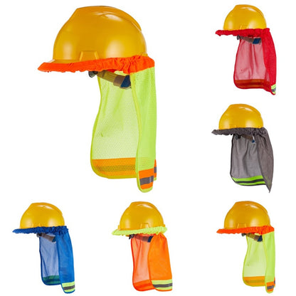 Summer Sun Shade And Neck Shield With Reflective Stripe / Useful Mesh Reflective Cap Cover for Construction Workers